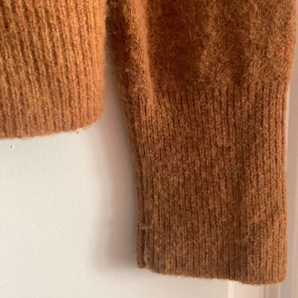 Madewell Wrap Front Pullover Sweater Brown Small Alpaca Wool Blends Cozy Cabin